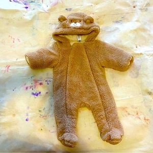 6-9 month Warm Teddy Bear Footie Onesie